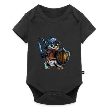 Chevalier pingouin guerrier épée cavalier cavalier cadeau - Body à manches courtes Premium Bébé - noir - Devant