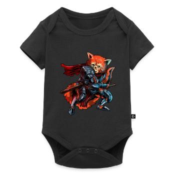 Knight Red Panda Cavalier Sword Noble Warrior Gift - Baby Premium short-sleeve bodysuit - black - Front