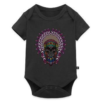 Indian Skull Skeleton Gift - Baby Premium short-sleeve bodysuit - black - Front