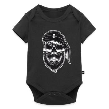 Masque de pirate masque bouche-nez - Body à manches courtes Premium Bébé - noir - Devant