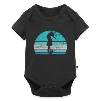 Hippocampes mer créatures souvenirs de vacances - Body à manches courtes Premium Bébé - noir - Devant