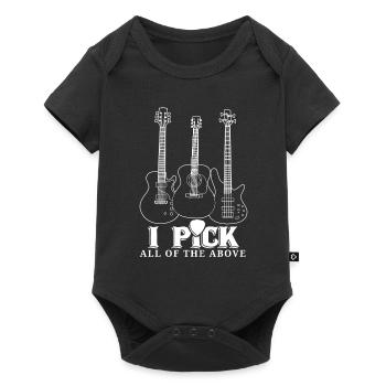 Guitare guitare musique sort cadeau - Body à manches courtes Premium Bébé - noir - Devant