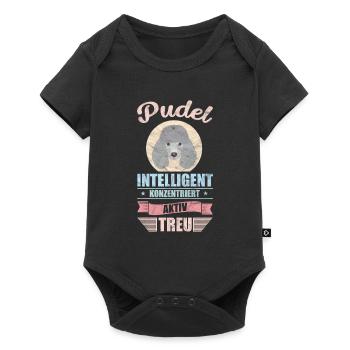 Hund Pudel Witz Lustig Tier Geschenkidee - Baby Premium Kurzarmbody - Schwarz - Vorne