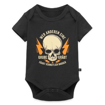 Bauarbeiter Baggerfahrer Tagebau Bauarbeiten - Baby Premium Kurzarmbody - Schwarz - Vorne