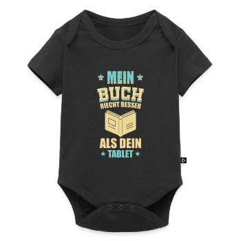 Bücher Lesen - Mein Buch riecht besser - Baby Premium Kurzarmbody - Schwarz - Vorne