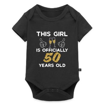 Femmes Cette fille a officiellement 50 ans 50e - Body à manches courtes Premium Bébé - noir - Devant