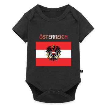 Austrian flag Austria Austria Austria - Baby Premium short-sleeve bodysuit - black - Front