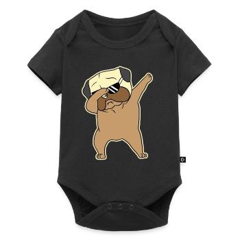 Chien drôle animal amour chiens amoureux parfait cadeau de patte - Body à manches courtes Premium Bébé - noir - Devant