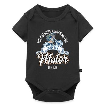 Fahrradfahrer Mountain Biker Ich bin der Motor - Baby Premium Kurzarmbody - Schwarz - Vorne
