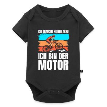 Fahrradfahrer Ich bin der Motor - Baby Premium Kurzarmbody - Schwarz - Vorne