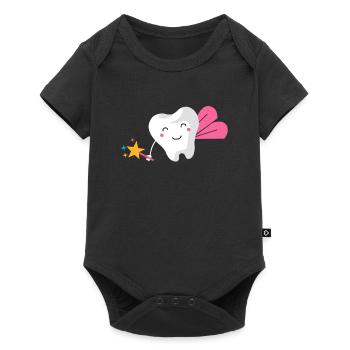Ladies tooth fairy with magic wand, carnival tooth costume - Baby Premium short-sleeve bodysuit - black - Front
