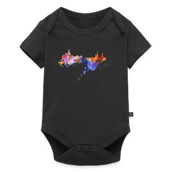 Chemise graffiti skyline de Dresde aux couleurs de la Saxe - Body à manches courtes Premium Bébé - noir - Devant