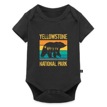 Yellowstone National Park vintage bear - Baby Premium short-sleeve bodysuit - black - Front