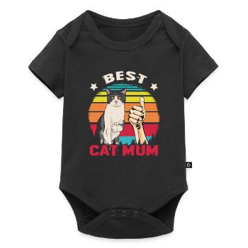 Best Cat Mum Ever Cats Vintage - Baby Premium short-sleeve bodysuit - black - Front