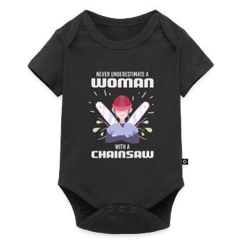 Tronçonneuse pour bûcheron et arboriste - Body à manches courtes Premium Bébé - noir - Devant