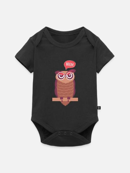Englischlehrer Englischlehrerin Grammatik Eule - Baby Premium Kurzarmbody - Schwarz