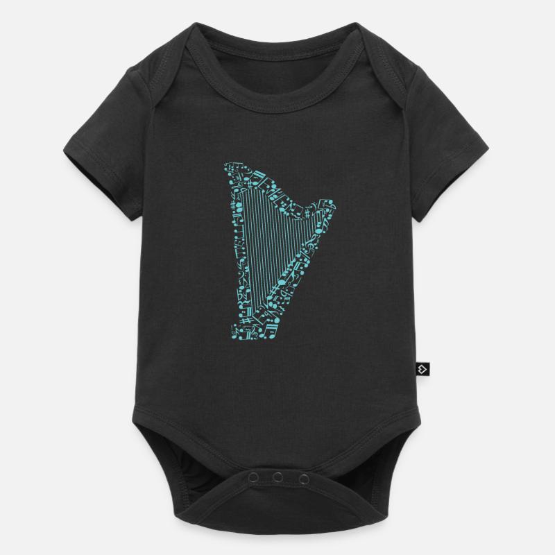 Harfe - Baby Premium Kurzarmbody - Schwarz