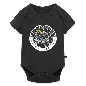 Monkey chimpanzee monkey monkey monkeys banana monkey monkey monkey - Baby Premium short-sleeve bodysuit - black - Front