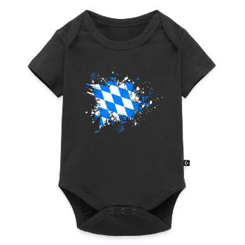 Bavière Flagge Bayerische Flagge Klecks Bundesland - Body à manches courtes Premium Bébé - noir - Devant