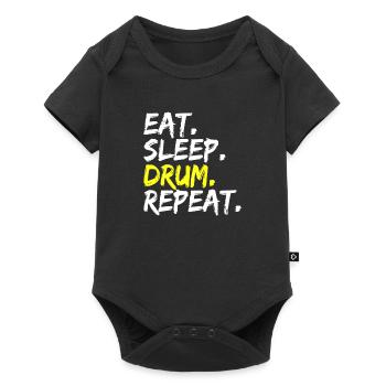 Eat Drum Sleep Repeat Drum Drum Player - Baby Premium short-sleeve bodysuit - black - Front