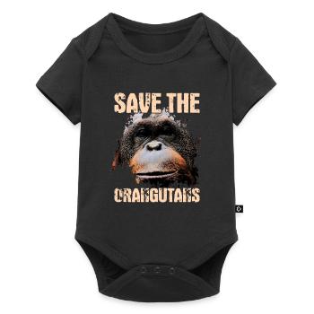 Protects the orangutans - Baby Premium short-sleeve bodysuit - black - Front