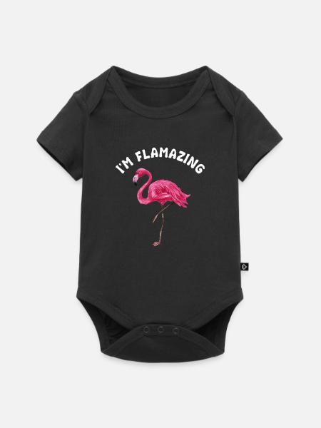 Flamazing Flamingo Geschenk - Baby Premium Kurzarmbody - Schwarz