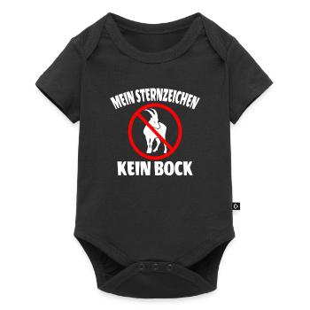 Steinbock Kein Bock Faulheit Chillen Sternzeichen - Baby Premium Kurzarmbody - Schwarz - Vorne