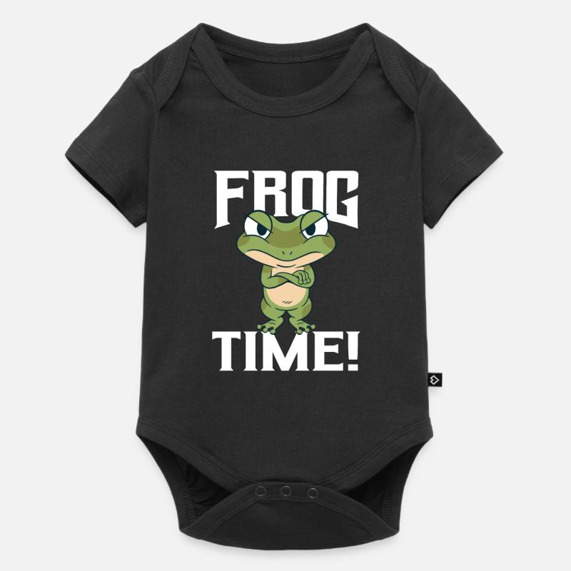 Frosch Zeit - Baby Premium Kurzarmbody - Schwarz