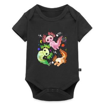 Axolotl Space Kawaii Space Rocket Astronaut Pla - Baby Premium short-sleeve bodysuit - black - Front