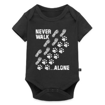 Pattes de chien empreinte de chaussure never walk alone chien - Body à manches courtes Premium Bébé - noir - Devant
