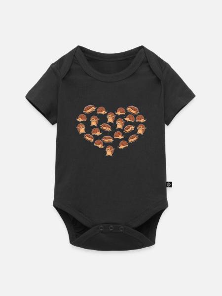 Coeur de Hérisson - Body à manches courtes Premium Bébé - noir