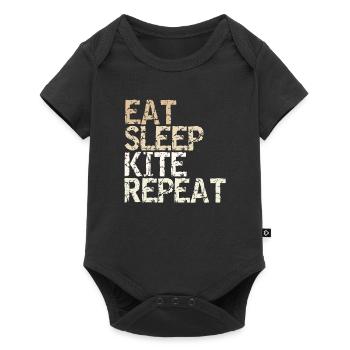 Eat Sleep Kite Repeat Kiteboard Kitesurf surfer - Baby Premium short-sleeve bodysuit - black - Front