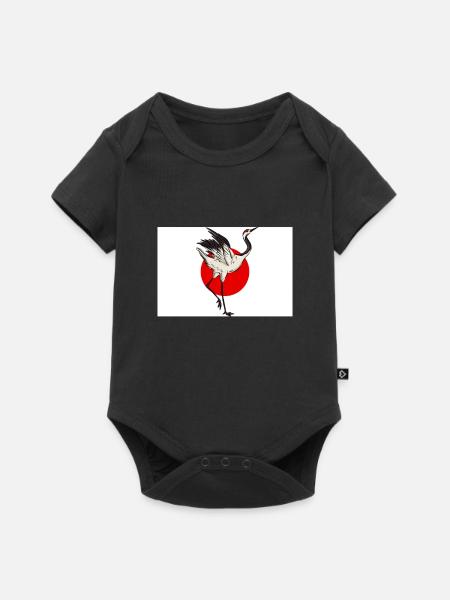 Kranich Japan - Baby Premium Kurzarmbody - Schwarz