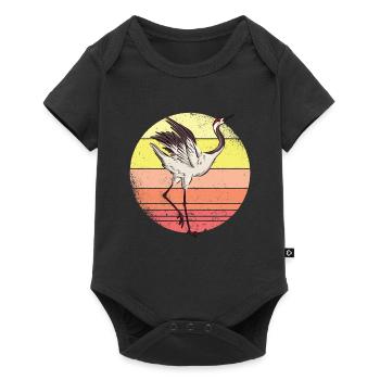 Kranich - Baby Premium Kurzarmbody - Schwarz - Vorne