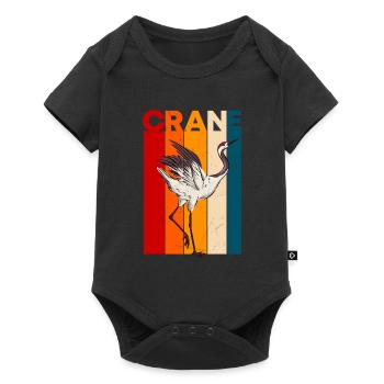 Kranich - Baby Premium Kurzarmbody - Schwarz - Vorne