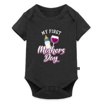 Erster Muttertag - Baby Premium Kurzarmbody - Schwarz - Vorne