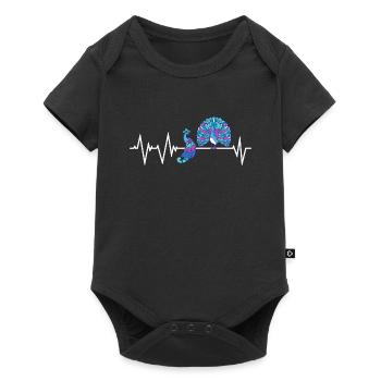 Peacock Heartbeat Peacock - Baby Premium short-sleeve bodysuit - black - Front