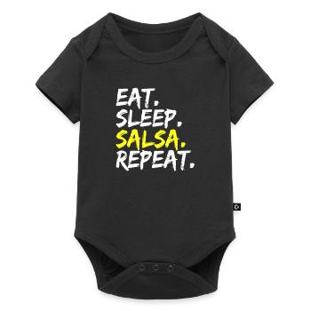 Eat Sleep Salsa Repeat Tenue de danse Latina Latino - Body à manches courtes Premium Bébé - noir - Devant