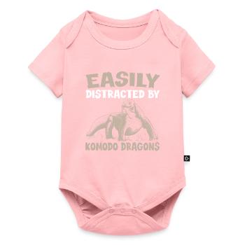 Les amoureux du lézard de Komodo - Body à manches courtes Premium Bébé - rose - Devant