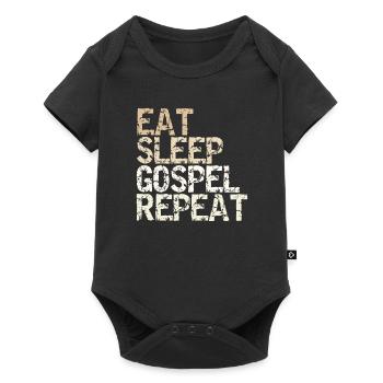 Eat Sleep Gospel Repeat vintage saying church - Baby Premium short-sleeve bodysuit - black - Front