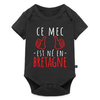 ce mec est né en bretagne - Body à manches courtes Premium Bébé - noir - Devant