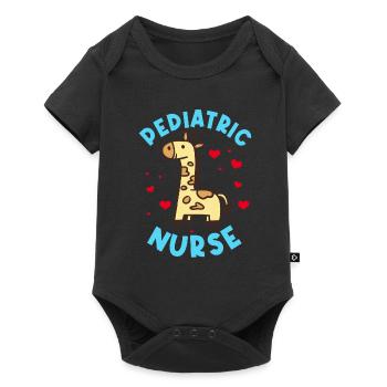 Pediatric nurse giraffe - Baby Premium short-sleeve bodysuit - black - Front