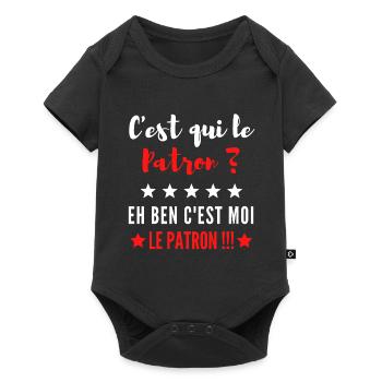 C'est qui le Patron ? eh ben c'est moi le Patron ! - Body à manches courtes Premium Bébé - noir - Devant