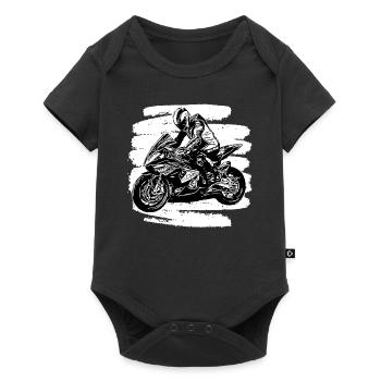Motorcycle motorcycles motorcyclist biker lifestyle - Baby Premium short-sleeve bodysuit - black - Front