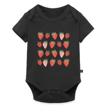 Erdbeeren - Baby Premium Kurzarmbody - Schwarz - Vorne