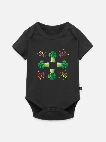 Brokkoli - Baby Premium Kurzarmbody - Schwarz