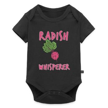Radieschen Flüsterer Geschenk - Baby Premium Kurzarmbody - Schwarz - Vorne
