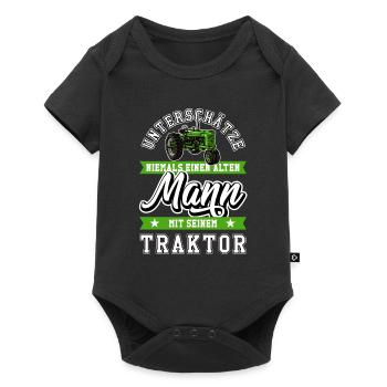 Trecker Landwirt - Baby Premium Kurzarmbody - Schwarz - Vorne
