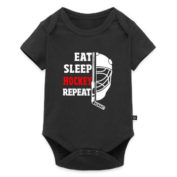 Eishockey - Baby Premium Kurzarmbody - Schwarz - Vorne