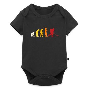 Eishockey Herzschlag Geschenk - Baby Premium Kurzarmbody - Schwarz - Vorne